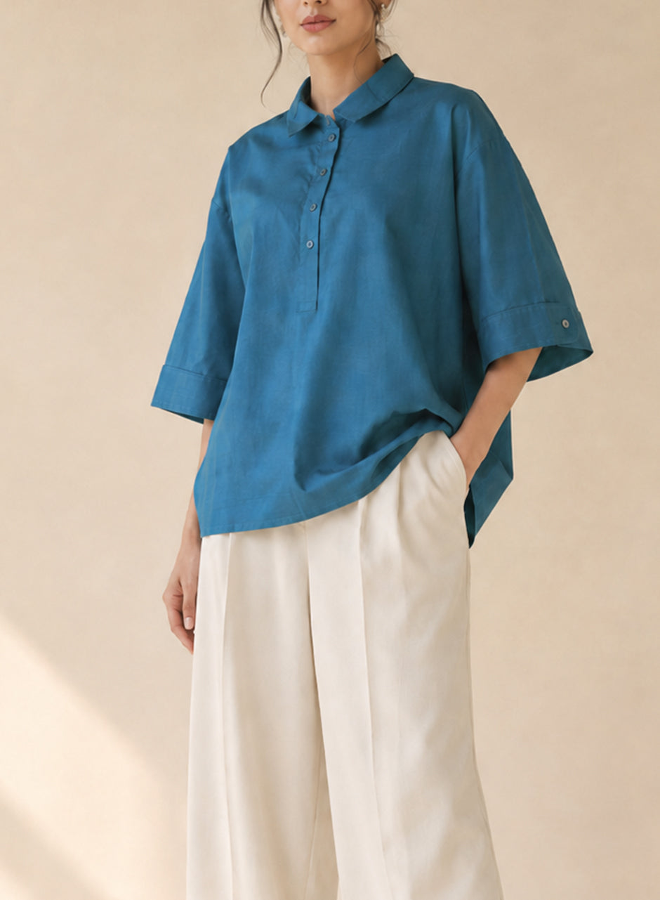 Quiet Collared Shirt Blue
