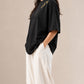 Unisex Relaxed Embroidered TEE Black