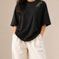 Unisex Relaxed Embroidered TEE Black