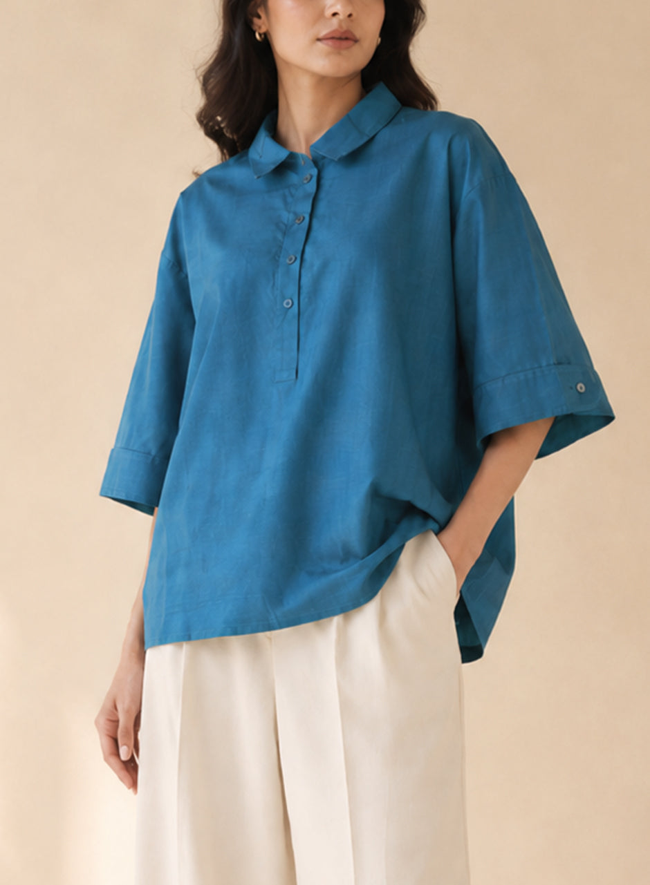 Quiet Collared Shirt Blue