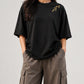 Unisex Relaxed Embroidered TEE Black