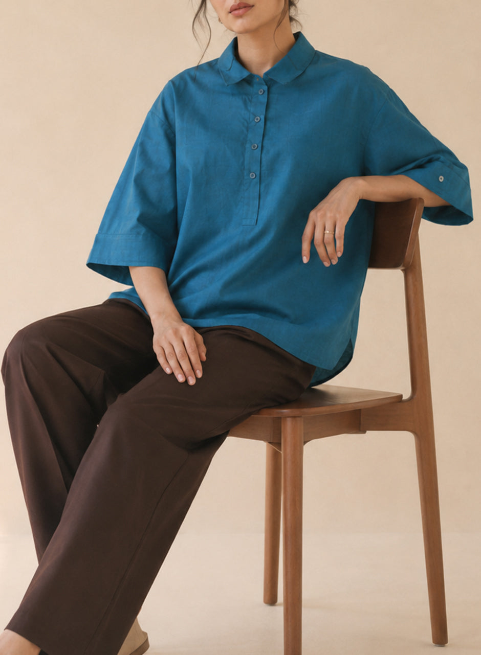 Quiet Collared Shirt Blue