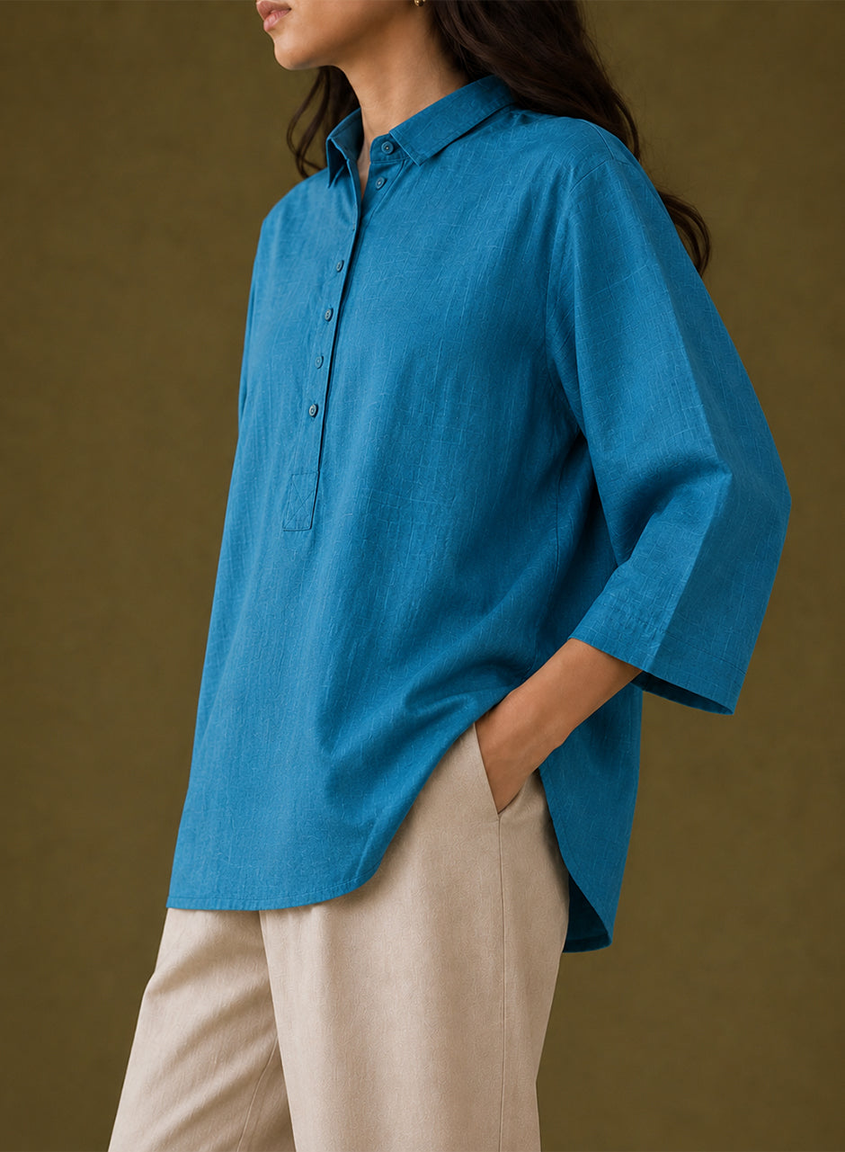 Quiet Collared Shirt Blue