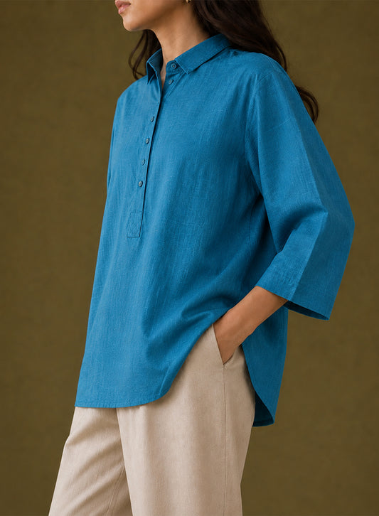 Quiet Collared Shirt Blue