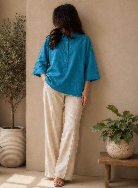 Quiet Collared Shirt Blue